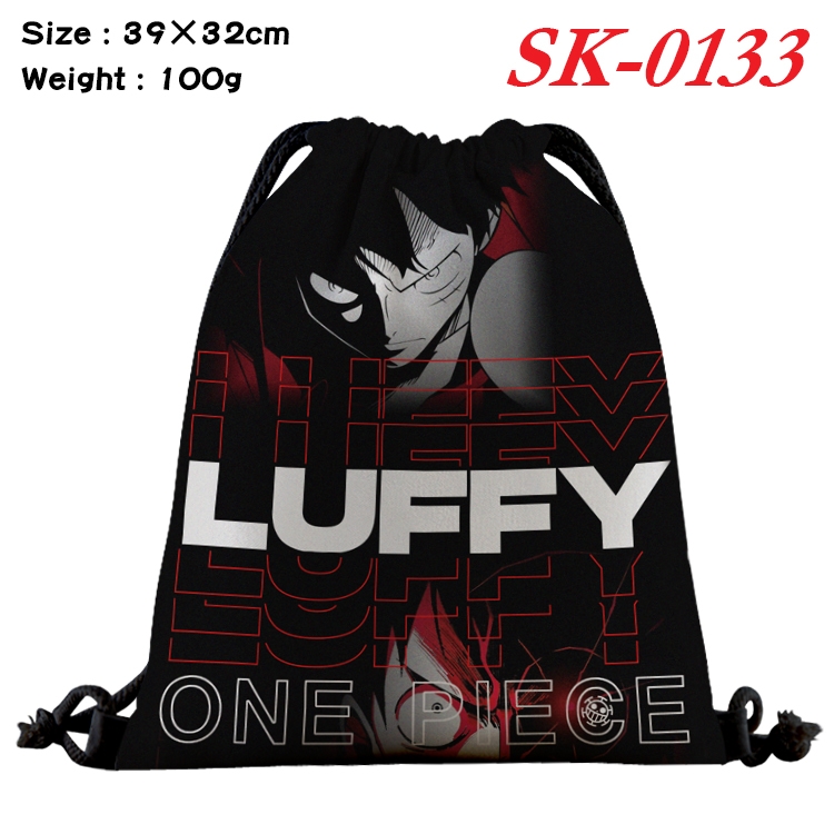 One Piece cartoon Waterproof Nylon Full Color Drawstring Pocket 39x32cm  SK-0133