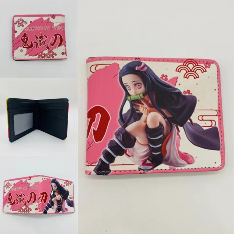 Demon Slayer Kimets Full color  Two fold short card case wallet 11X9.5CM