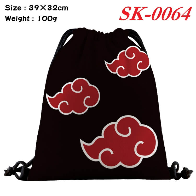 Naruto cartoon Waterproof Nylon Full Color Drawstring Pocket 39x32cm SK-0064