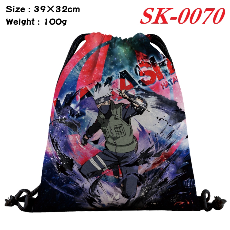 Naruto cartoon Waterproof Nylon Full Color Drawstring Pocket 39x32cm  SK-0070