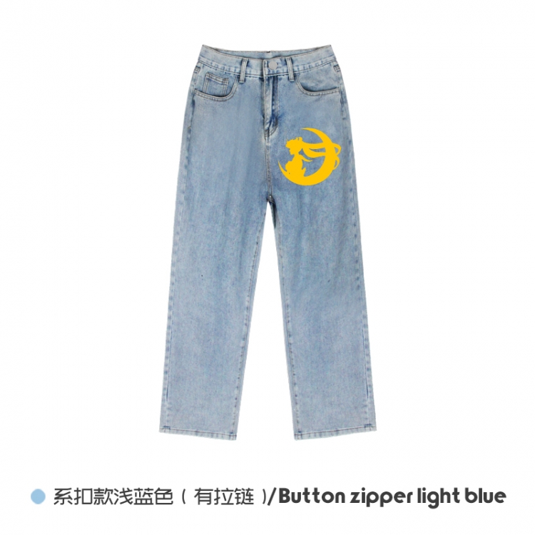 sailormoon  Elasticated No-Zip Denim Trousers from M to 3XL NZCK03-4