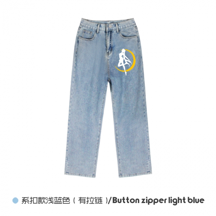 sailormoon  Elasticated No-Zip Denim Trousers from M to 3XL  NZCK03-6
