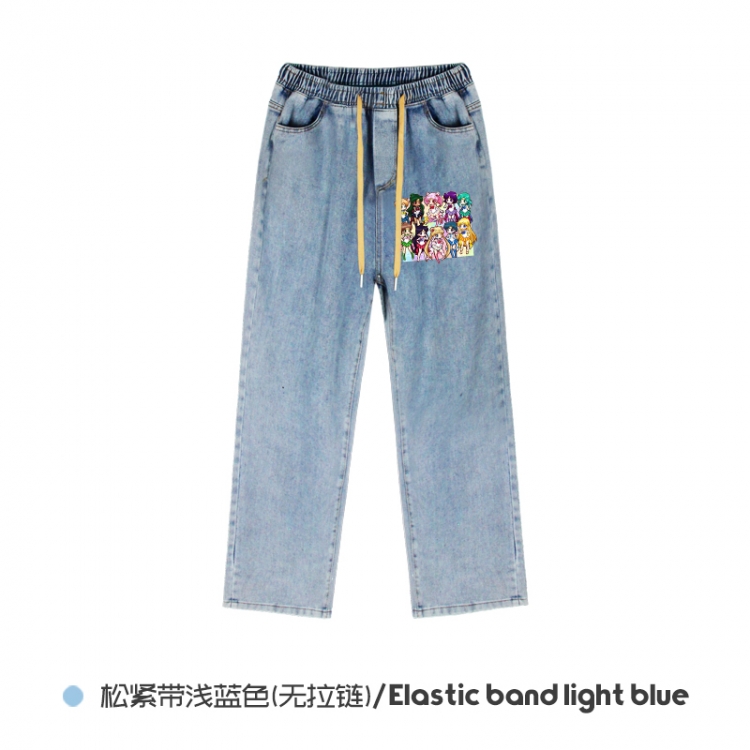 sailormoon  Elasticated No-Zip Denim Trousers from M to 3XL NZCK02-8