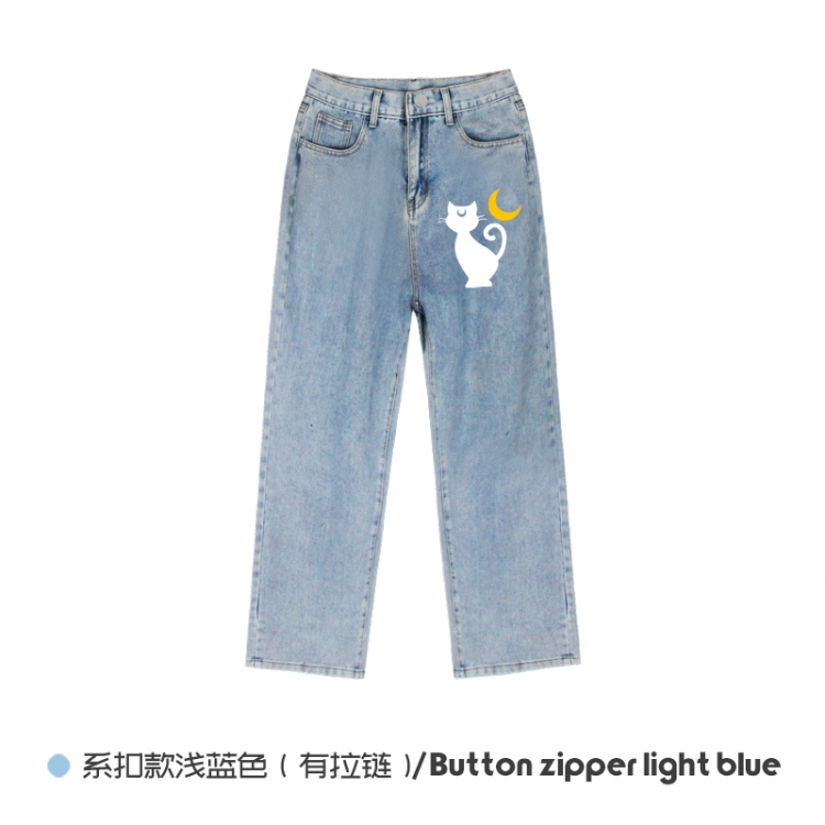 sailormoon  Elasticated No-Zip Denim Trousers from M to 3XL NZCK03-3