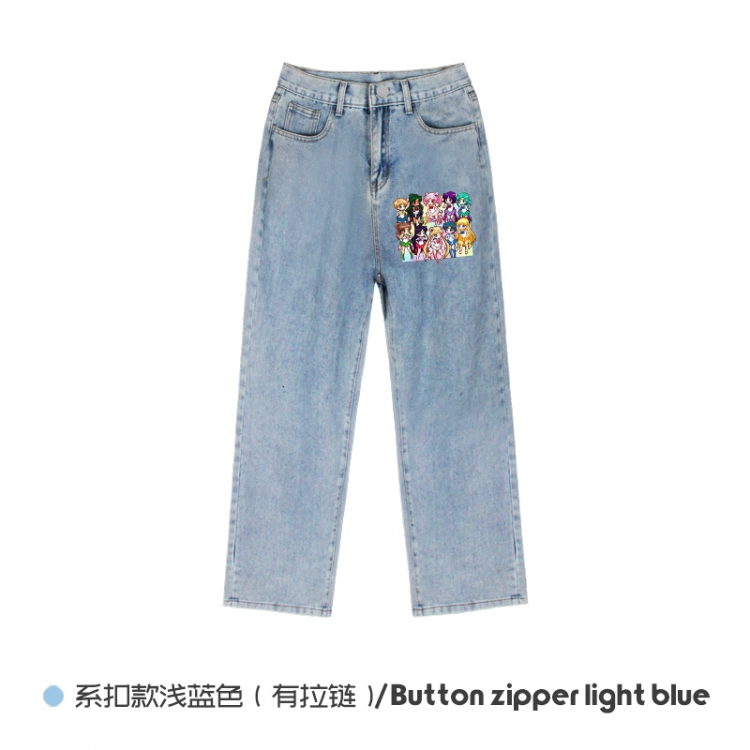 sailormoon  Elasticated No-Zip Denim Trousers from M to 3XL  NZCK03-7