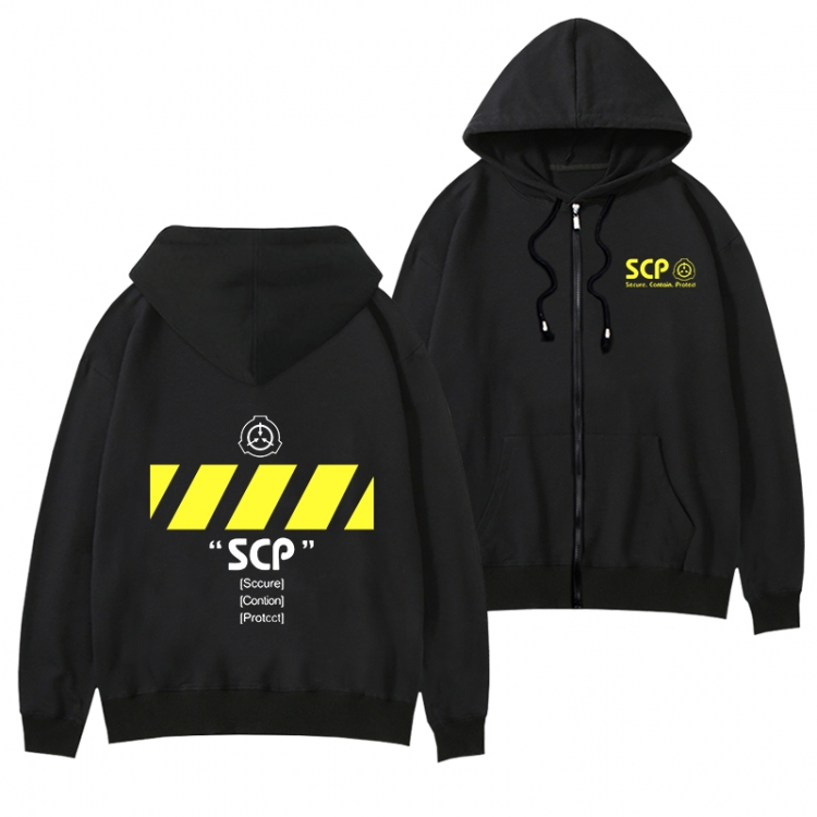 SCP Foundation Black Hooded Thick Zip Jacket Sweatshirt from S to 3XL