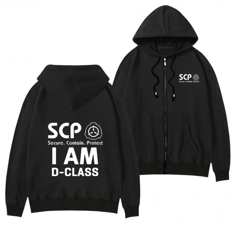 SCP Foundation Black Hooded Thick Zip Jacket Sweatshirt from S to 3XL