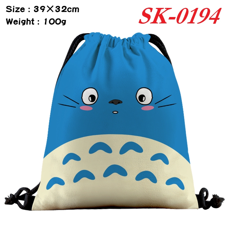 TOTORO cartoon Waterproof Nylon Full Color Drawstring Pocket 39x32cm SK-0194