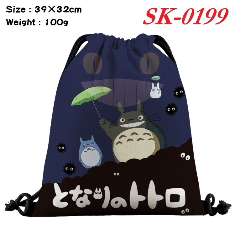 TOTORO cartoon Waterproof Nylon Full Color Drawstring Pocket 39x32cm SK-0199