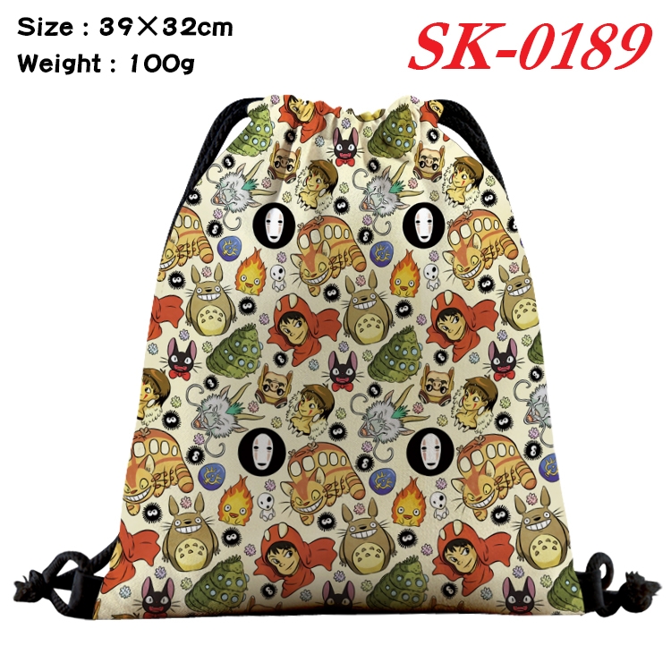 TOTORO cartoon Waterproof Nylon Full Color Drawstring Pocket 39x32cm SK-0189