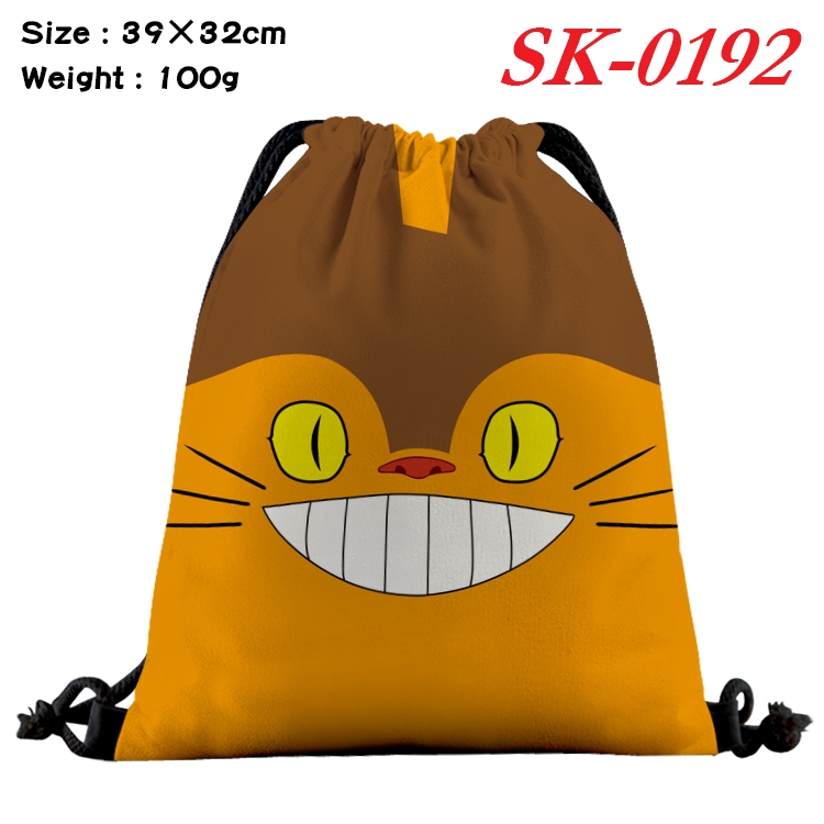 TOTORO cartoon Waterproof Nylon Full Color Drawstring Pocket 39x32cm SK-0192