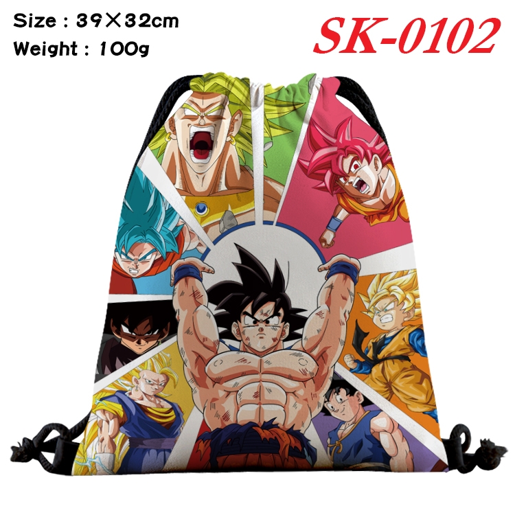 DRAGON BALL cartoon Waterproof Nylon Full Color Drawstring Pocket 39x32cm  SK-0102