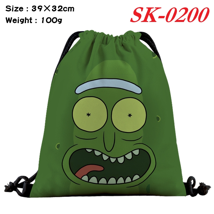 Rick and Morty cartoon Waterproof Nylon Full Color Drawstring Pocket 39x32cm SK-0200