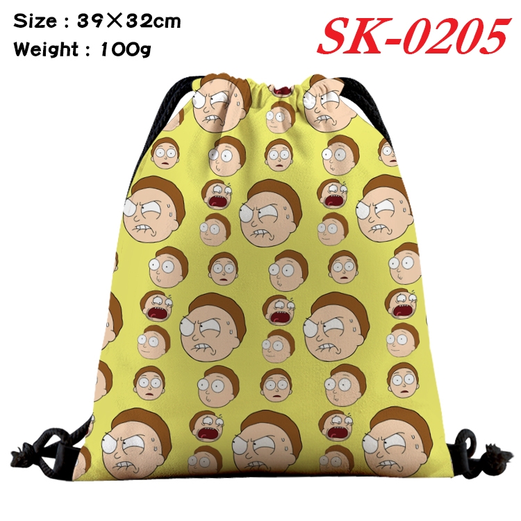 Rick and Morty cartoon Waterproof Nylon Full Color Drawstring Pocket 39x32cm SK-0205