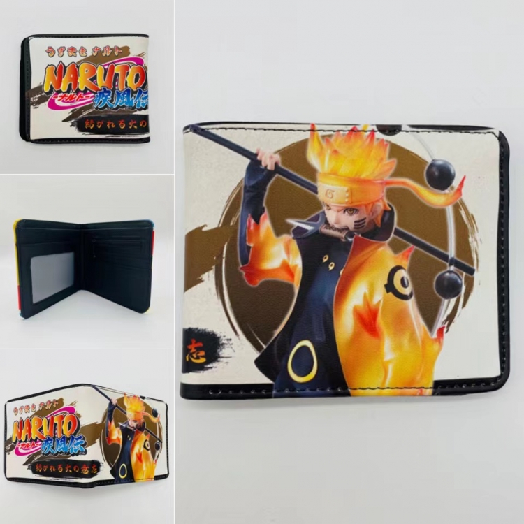 Naruto Full color  Two fold short card case wallet 11X9.5CM