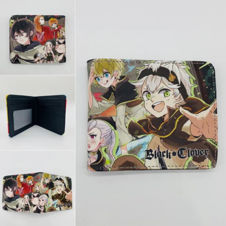 Black Clover 1 Full color  Two fold short card case wallet 11X9.5CM