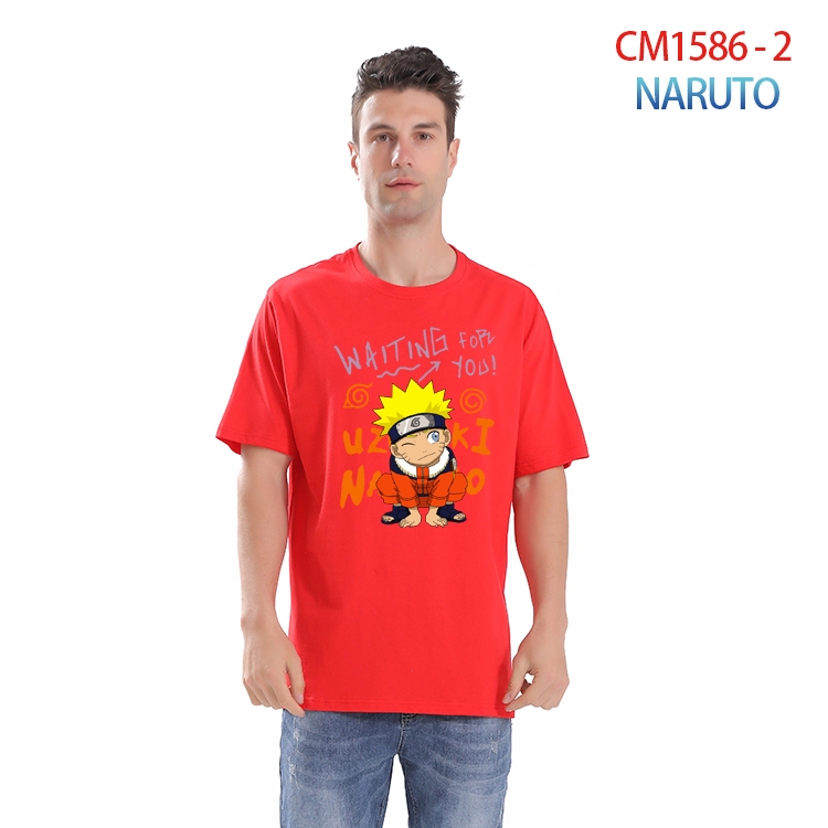 Naruto Printed short-sleeved cotton T-shirt from S to 4XL  CM-1586-2