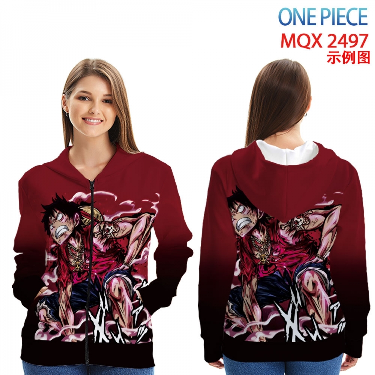 One Piece Long Sleeve Zip Hood Patch Pocket Sweatshirt   from  2XS to 4XL  MQX 2497