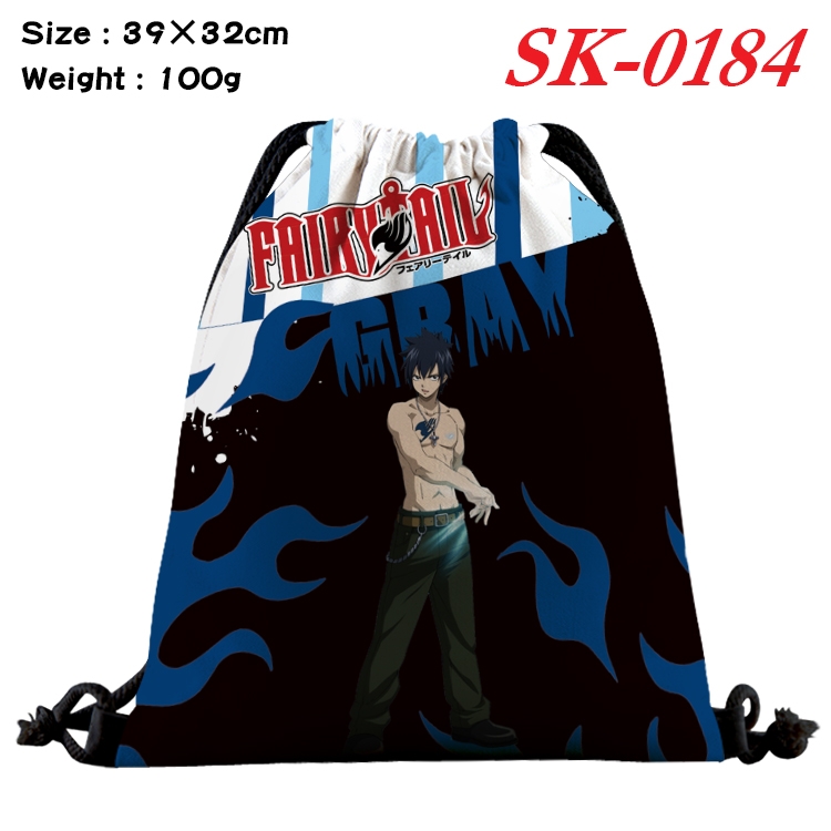 Fairy tail cartoon Waterproof Nylon Full Color Drawstring Pocket 39x32cm SK-0184