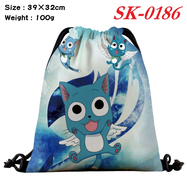 Fairy tail cartoon Waterproof Nylon Full Color Drawstring Pocket 39x32cm SK-0186