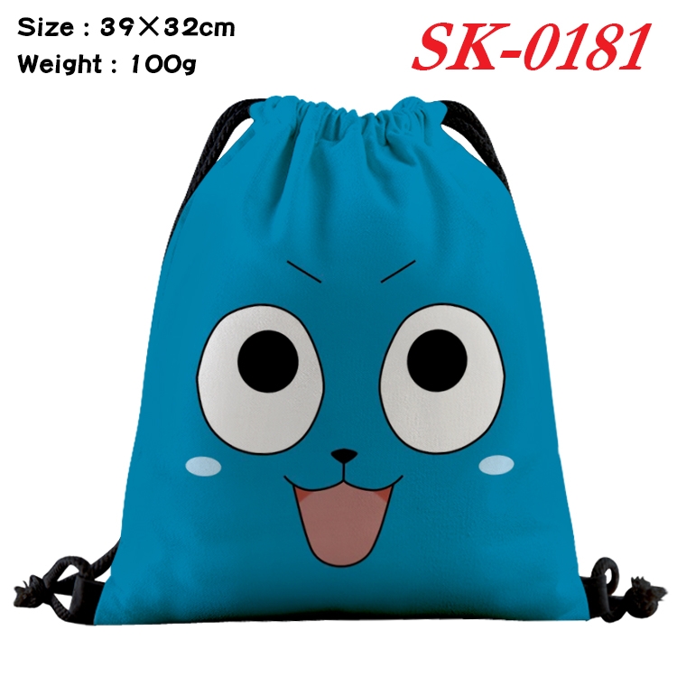 Fairy tail cartoon Waterproof Nylon Full Color Drawstring Pocket 39x32cm SK-0181