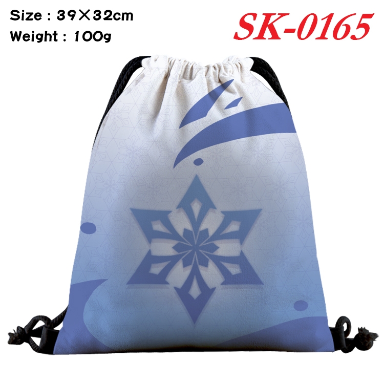 Genshin Impact  cartoon Waterproof Nylon Full Color Drawstring Pocket 39x32cm SK-0165