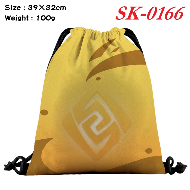 Genshin Impact  cartoon Waterproof Nylon Full Color Drawstring Pocket 39x32cm SK-0166