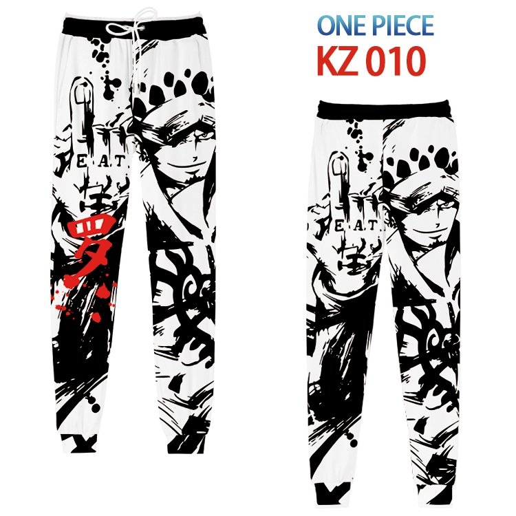 One Piece Anime digital 3D trousers full color trousers from XS to 4XL   KZ-010