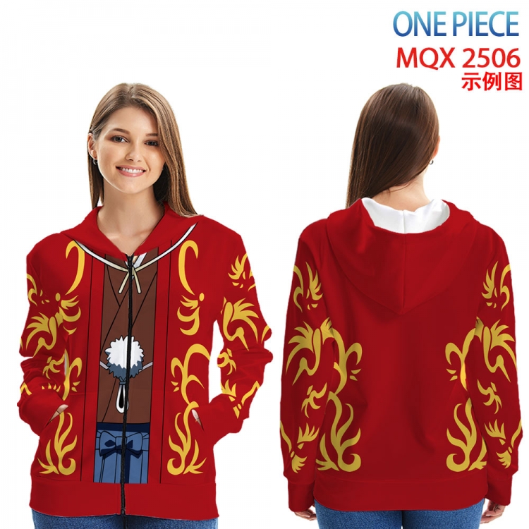 One Piece Anime Zip patch pocket sweatshirt jacket Hoodie from 2XS to 4XL  MQX 2506