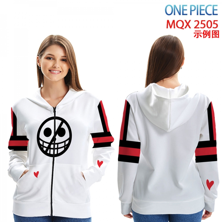 One Piece Anime Zip patch pocket sweatshirt jacket Hoodie from 2XS to 4XL  MQX 2505