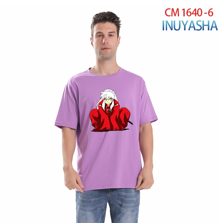Inuyasha Printed short-sleeved cotton T-shirt from S to 4XL CM-1640-6