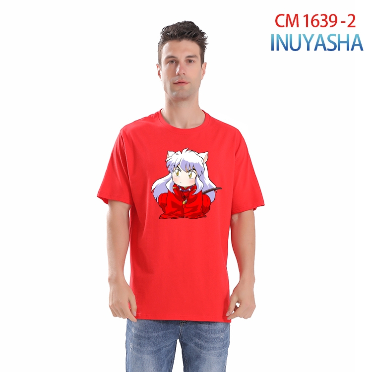Inuyasha Printed short-sleeved cotton T-shirt from S to 4XL CM-1639-2