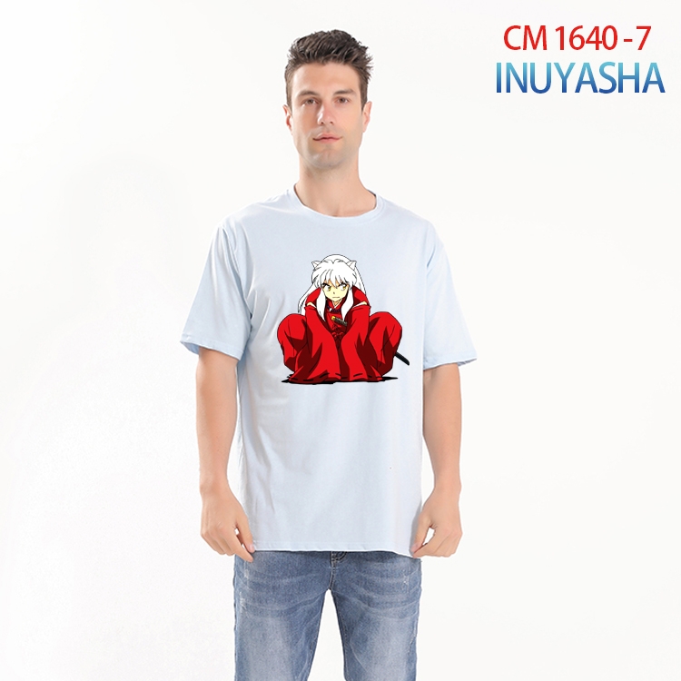 Inuyasha Printed short-sleeved cotton T-shirt from S to 4XL CM-1640-7