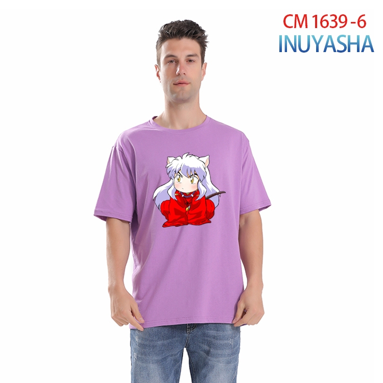 Inuyasha Printed short-sleeved cotton T-shirt from S to 4XL CM-1639-6