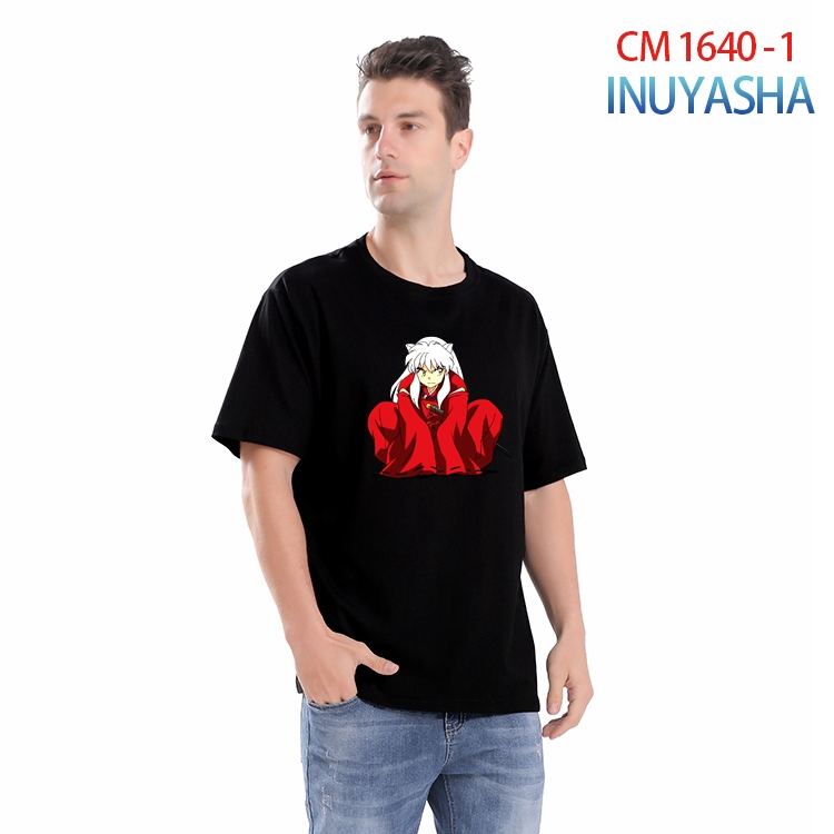 Inuyasha Printed short-sleeved cotton T-shirt from S to 4XL CM-1640-1