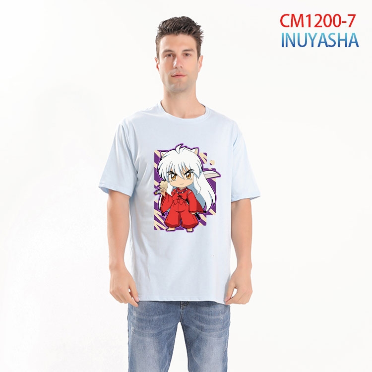 Inuyasha Printed short-sleeved cotton T-shirt from S to 4XL CM 1200 7