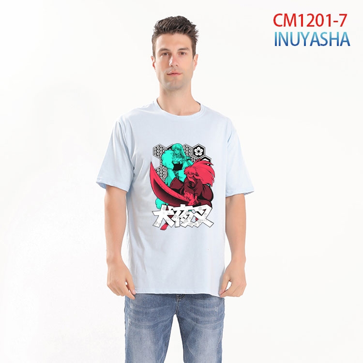 Inuyasha Printed short-sleeved cotton T-shirt from S to 4XL CM 1201 7
