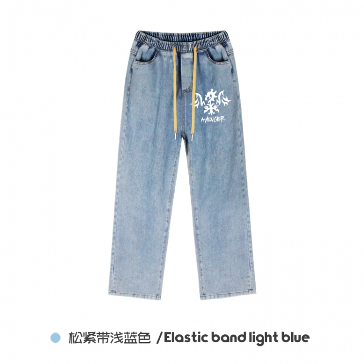 Fate stay night  Elasticated No-Zip Denim Trousers from M to 3XL  NZCK02-7