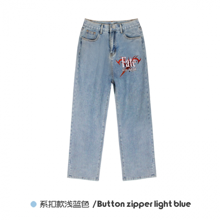 Fate stay night  Elasticated No-Zip Denim Trousers from M to 3XL NZCK03-11