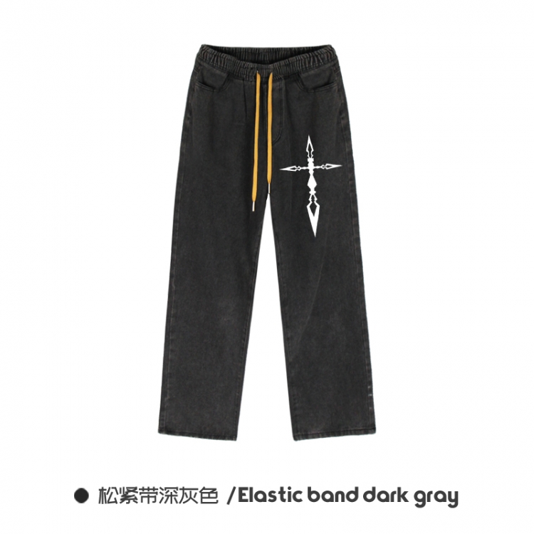 Fate stay night  Elasticated No-Zip Denim Trousers from M to 3XL  NZCK01-9