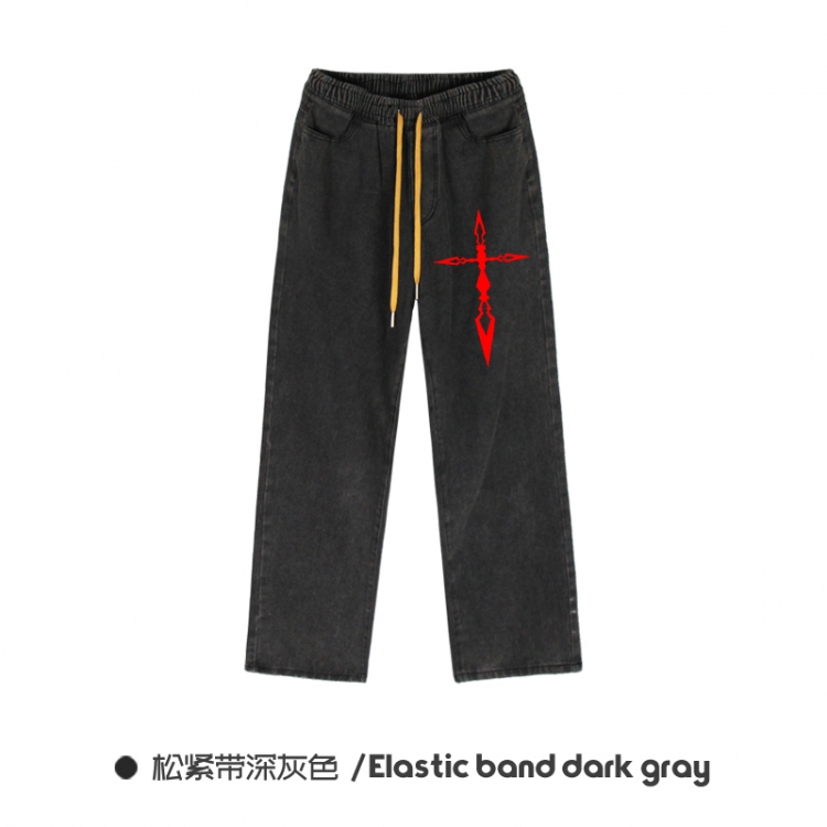Fate stay night  Elasticated No-Zip Denim Trousers from M to 3XL  NZCK01-8