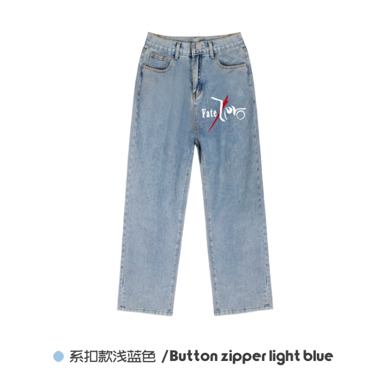 Fate stay night  Elasticated No-Zip Denim Trousers from M to 3XL  NZCK03-12