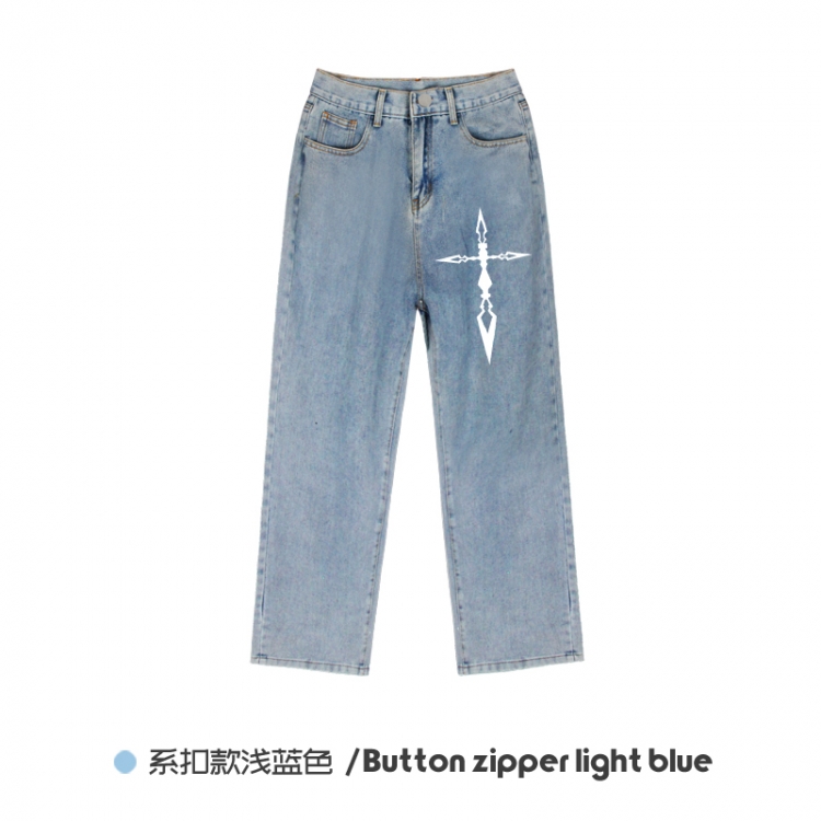 Fate stay night  Elasticated No-Zip Denim Trousers from M to 3XL  NZCK03-10