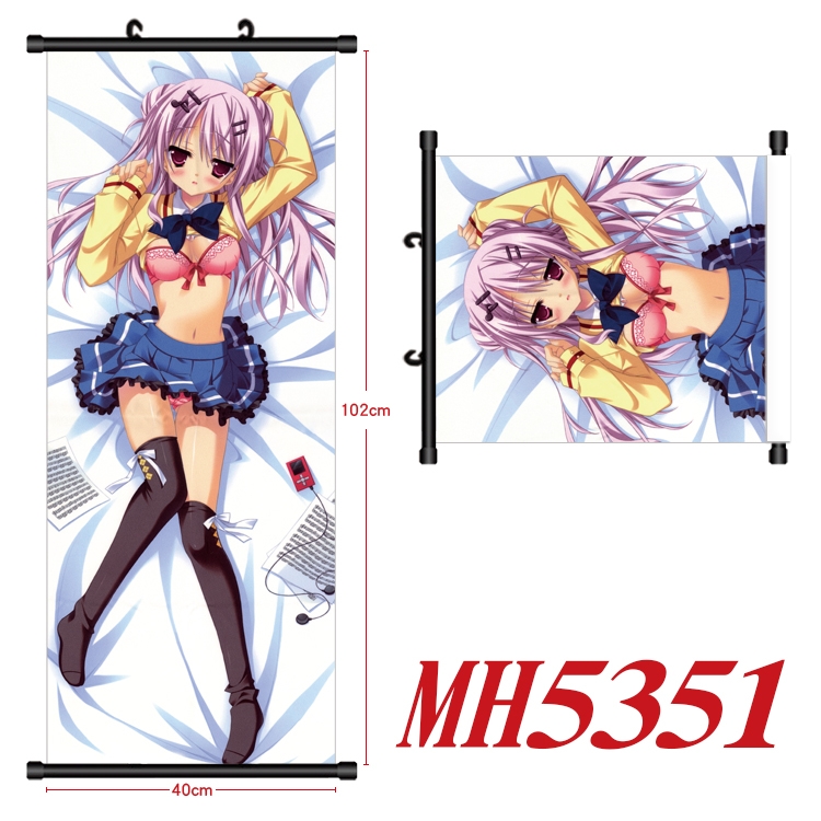 Lucky Star Anime black Plastic rod Cloth painting Wall Scroll 40X102CM  MH5351