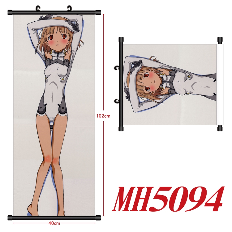 EVA Anime black Plastic rod Cloth painting Wall Scroll 40X102CM   MH5094