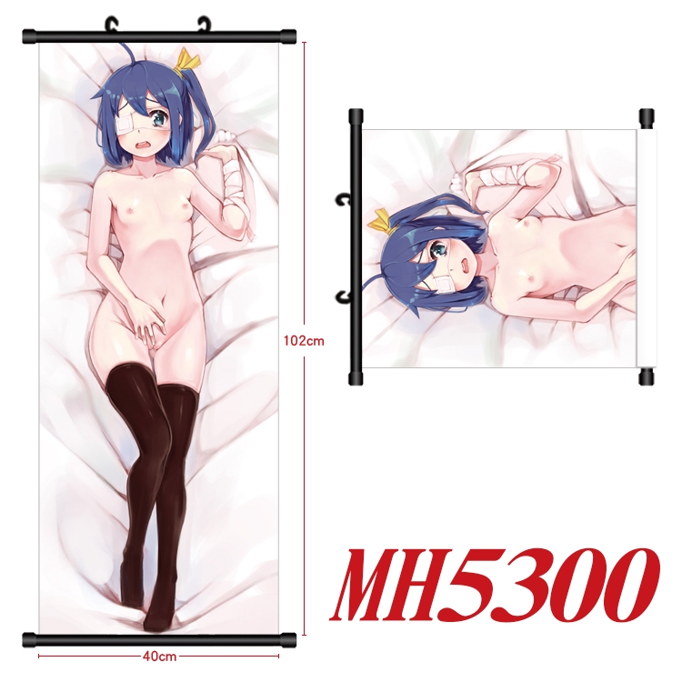 summer rain Anime black Plastic rod Cloth painting Wall Scroll 40X102CM MH5300