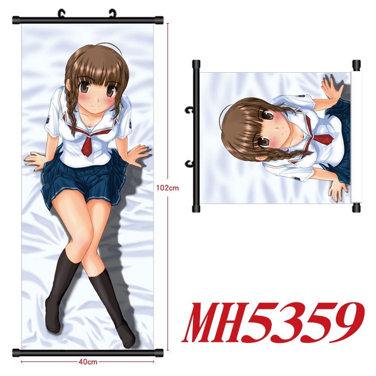 summer rain Anime black Plastic rod Cloth painting Wall Scroll 40X102CM MH5359