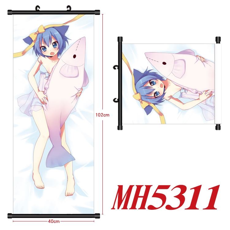 summer rain Anime black Plastic rod Cloth painting Wall Scroll 40X102CM  MH5311