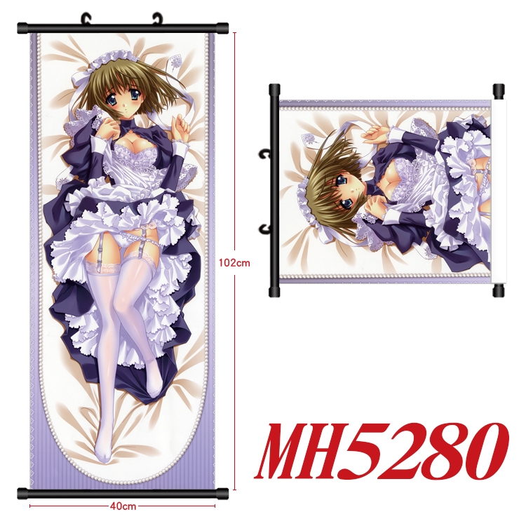 Taohuayuedan Anime black Plastic rod Cloth painting Wall Scroll 40X102CM  MH5280