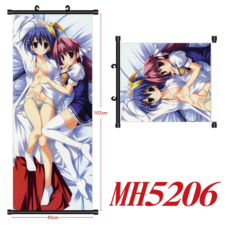 Taohuayuedan Anime black Plastic rod Cloth painting Wall Scroll 40X102CM   MH5206